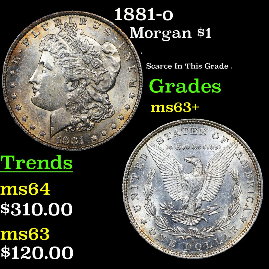 1881-o Morgan Dollar $1 Grades Select+ Unc (1 of 3)