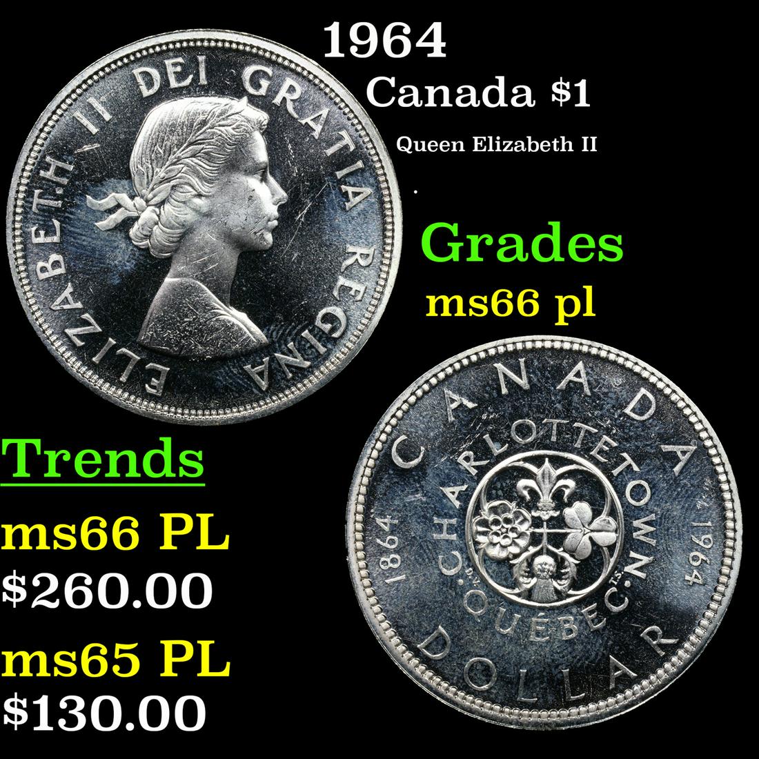 1964 Canada Dollar $1 Grades GEM+ UNC PL (1 of 3)