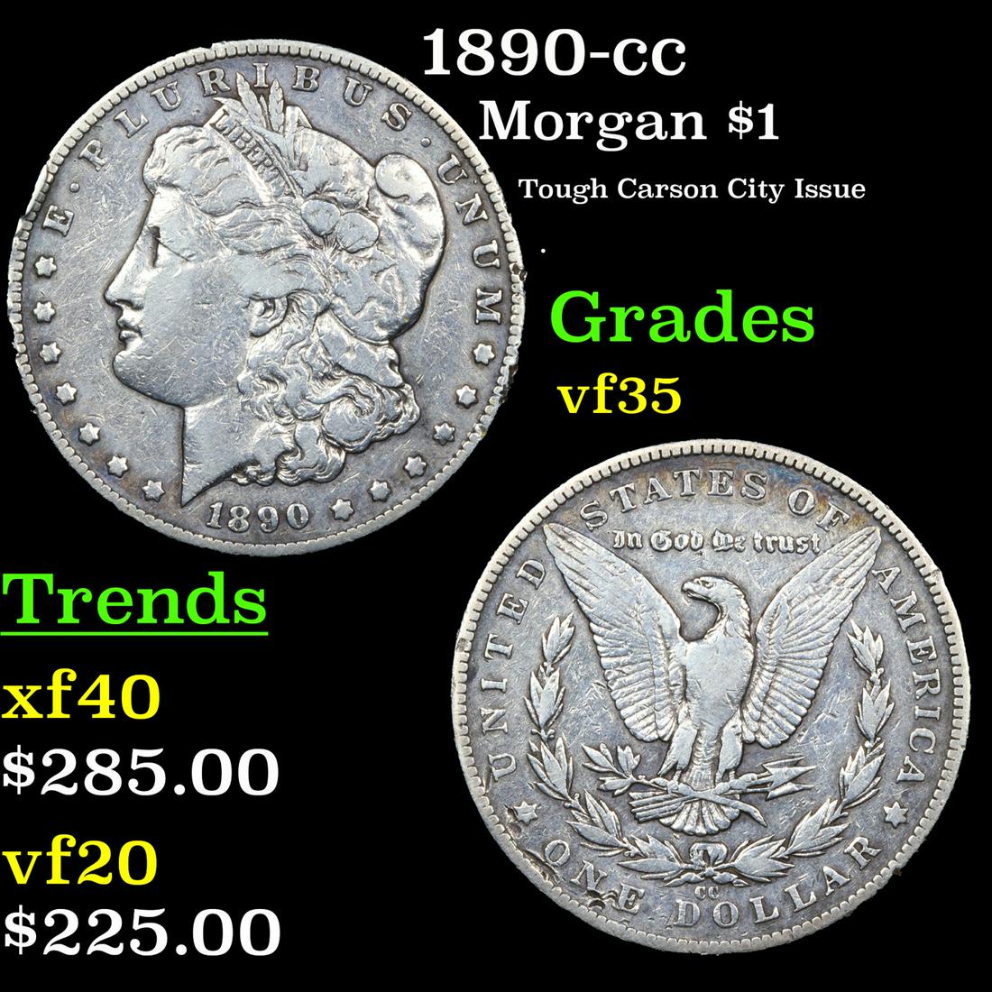 1890-cc Morgan Dollar $1 Grades vf++ (1 of 3)