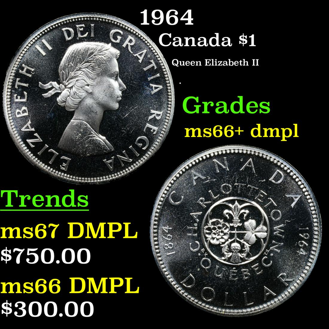 1964 Canada Dollar $1 Grades GEM++ DMPL (1 of 3)