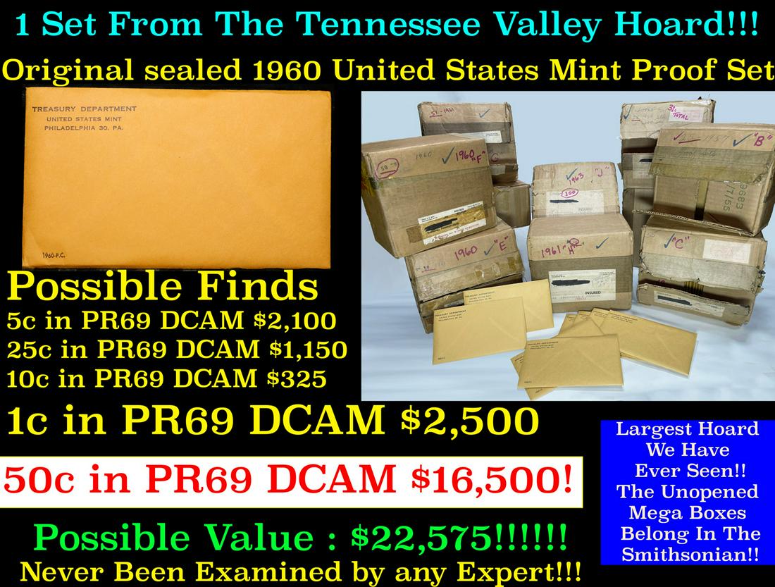 Original sealed 1960 United States Mint Proof Set Tennessee Valley Hoard (1 of 18)