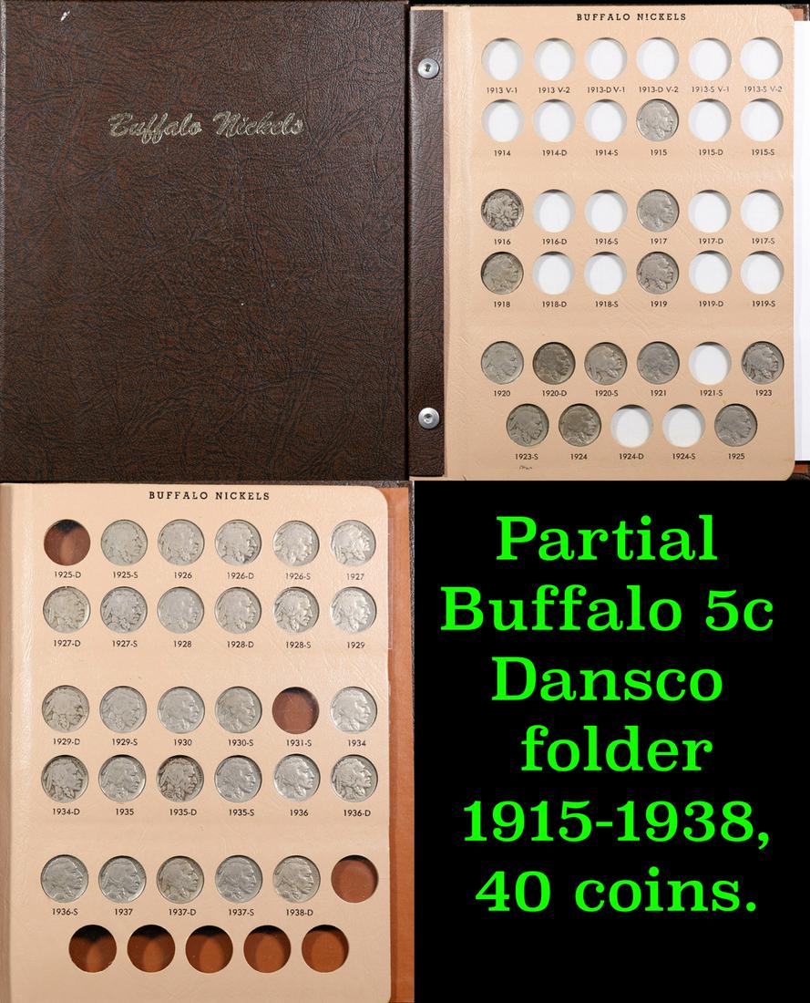 Partial Buffalo 5c Dansco folder 1915-1938, 40 coins. (1 of 4)