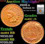 ***Auction Highlight*** 1908-s Indian Cent 1c Graded ms63+ rb By SEGS (fc) First Image