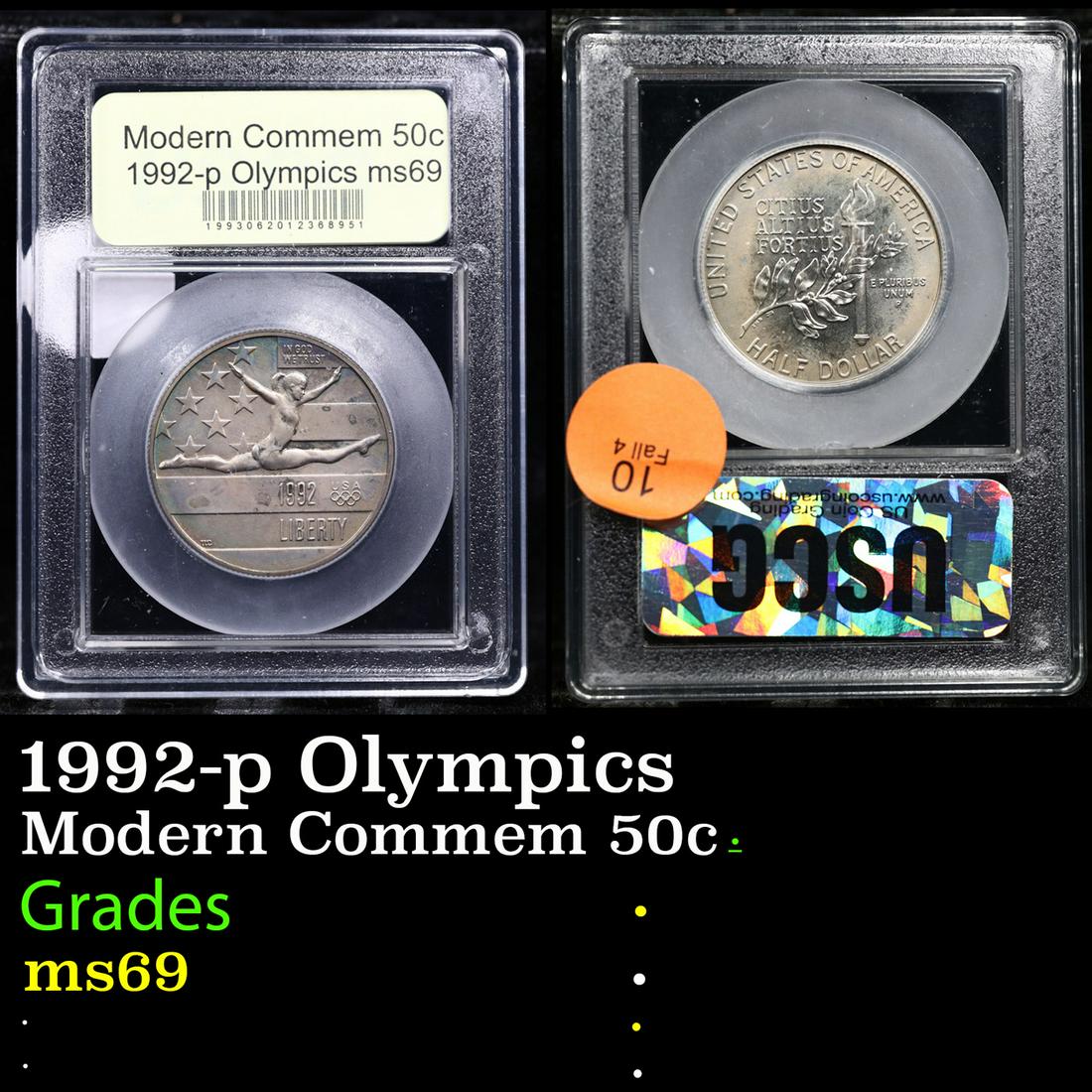 1992-p Olympics Modern Commem Half Dollar 50c Graded ms69 BY USCG (1 of 3)