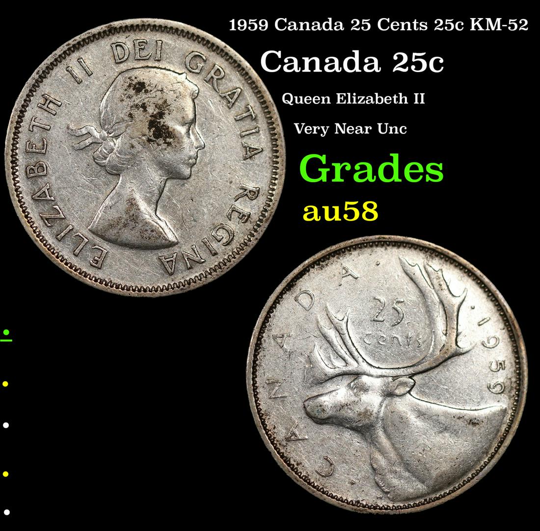 1959 Canada 25 Cents 25c KM-52 Grades Choice AU/BU Slider (1 of 3)