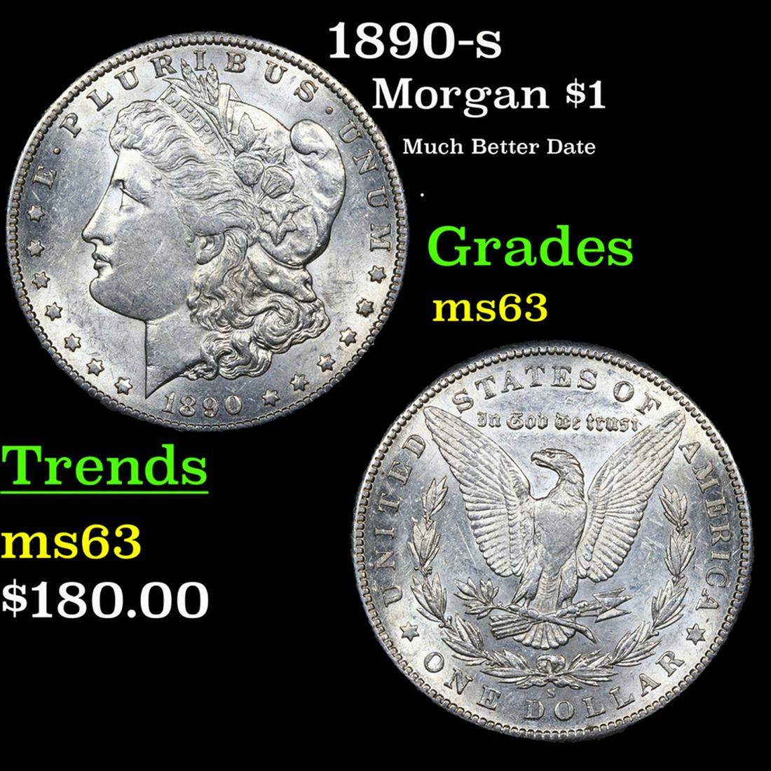 1890-s Morgan Dollar $1 Grades Select Unc (1 of 3)