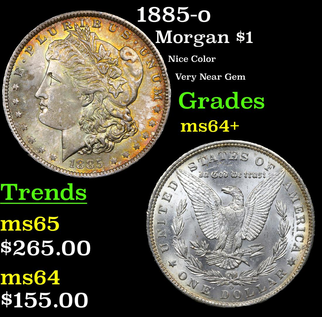 1885-o Morgan Dollar $1 Grades Choice+ Unc (1 of 3)