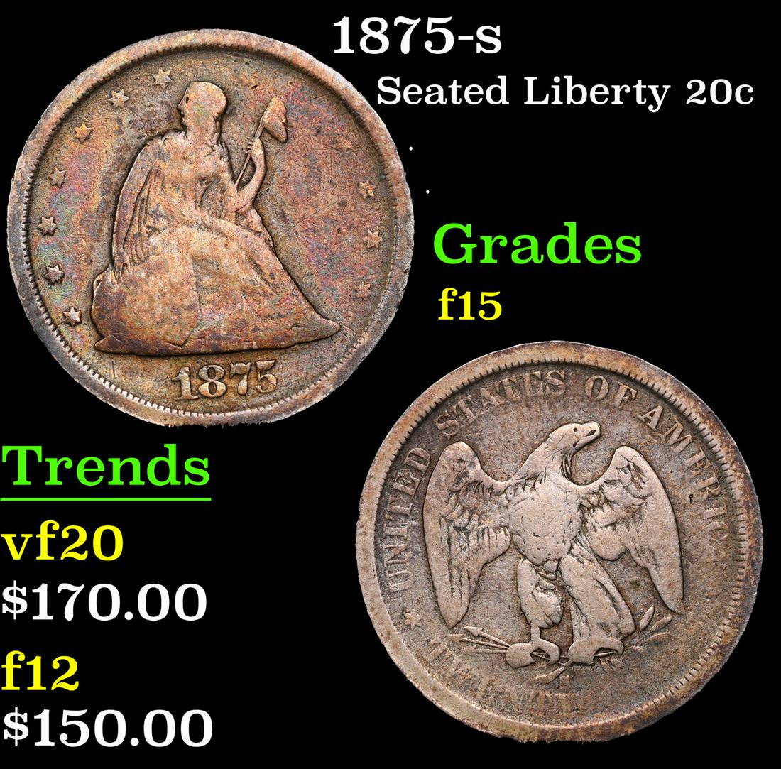 1875-s Twenty Cent Piece 20c Grades f+ (1 of 3)