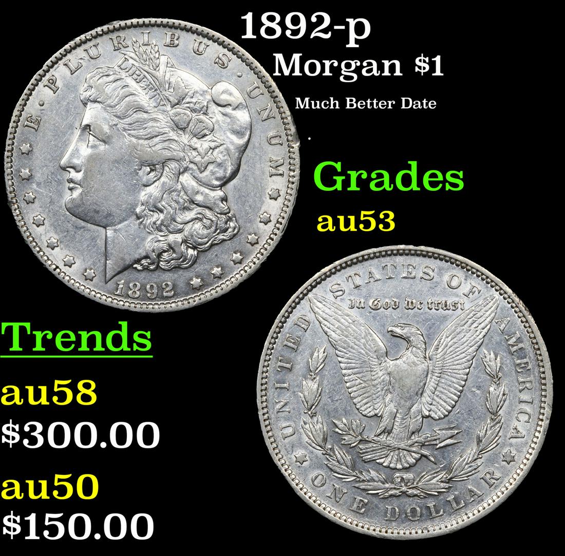 1892-p Morgan Dollar $1 Grades Select AU (1 of 3)