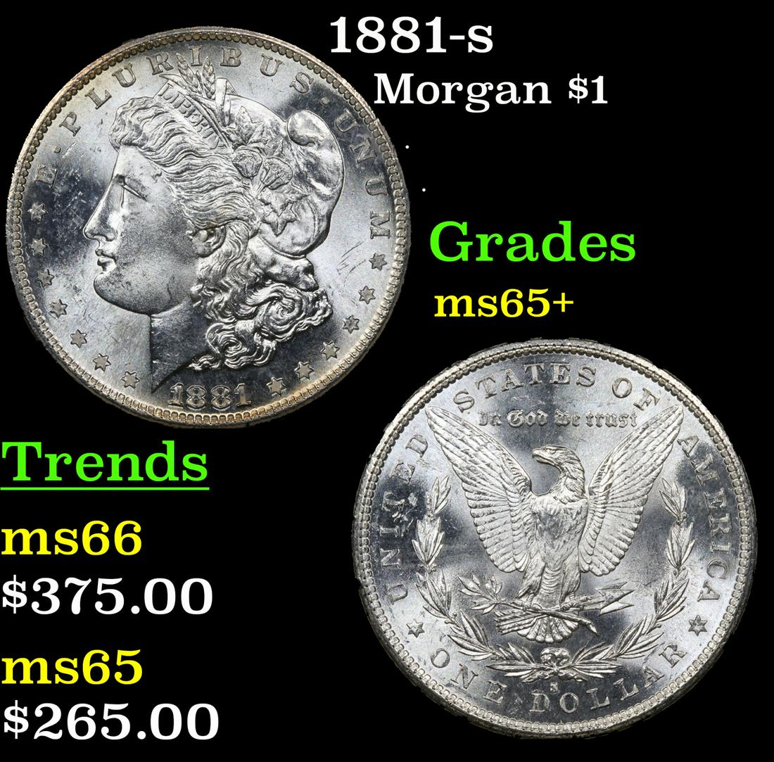 1881-s Morgan Dollar $1 Grades GEM+ Unc (1 of 3)