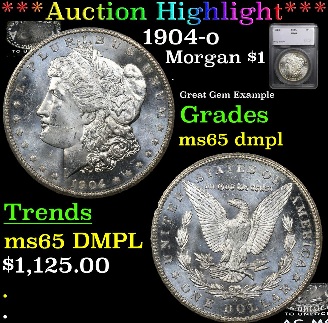 ***Auction Highlight*** 1904-o Morgan Dollar $1 Graded ms65 dmpl By SEGS (fc) (1 of 7)