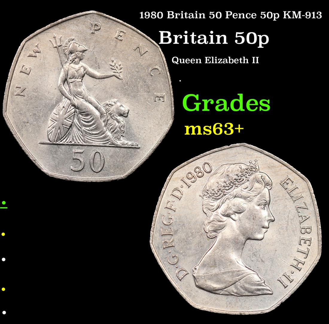 1980 Britain 50 Pence 50p KM-913 Grades Select+ Unc: 1980 Britain 50 Pence 50p KM-913 Grades Select+ Unc. Elizabeth was born in Mayfair, London, as the first child of the Duke and Duchess of York (later King George VI and Queen Elizabeth). Her father ac