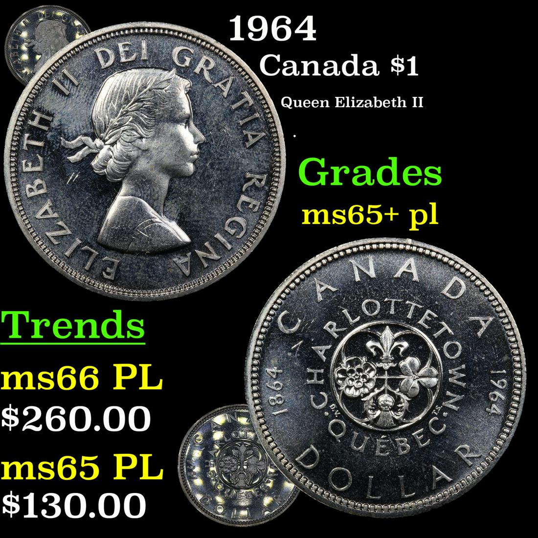 1964 Canada Dollar $1 Grades GEM+ PL (1 of 7)