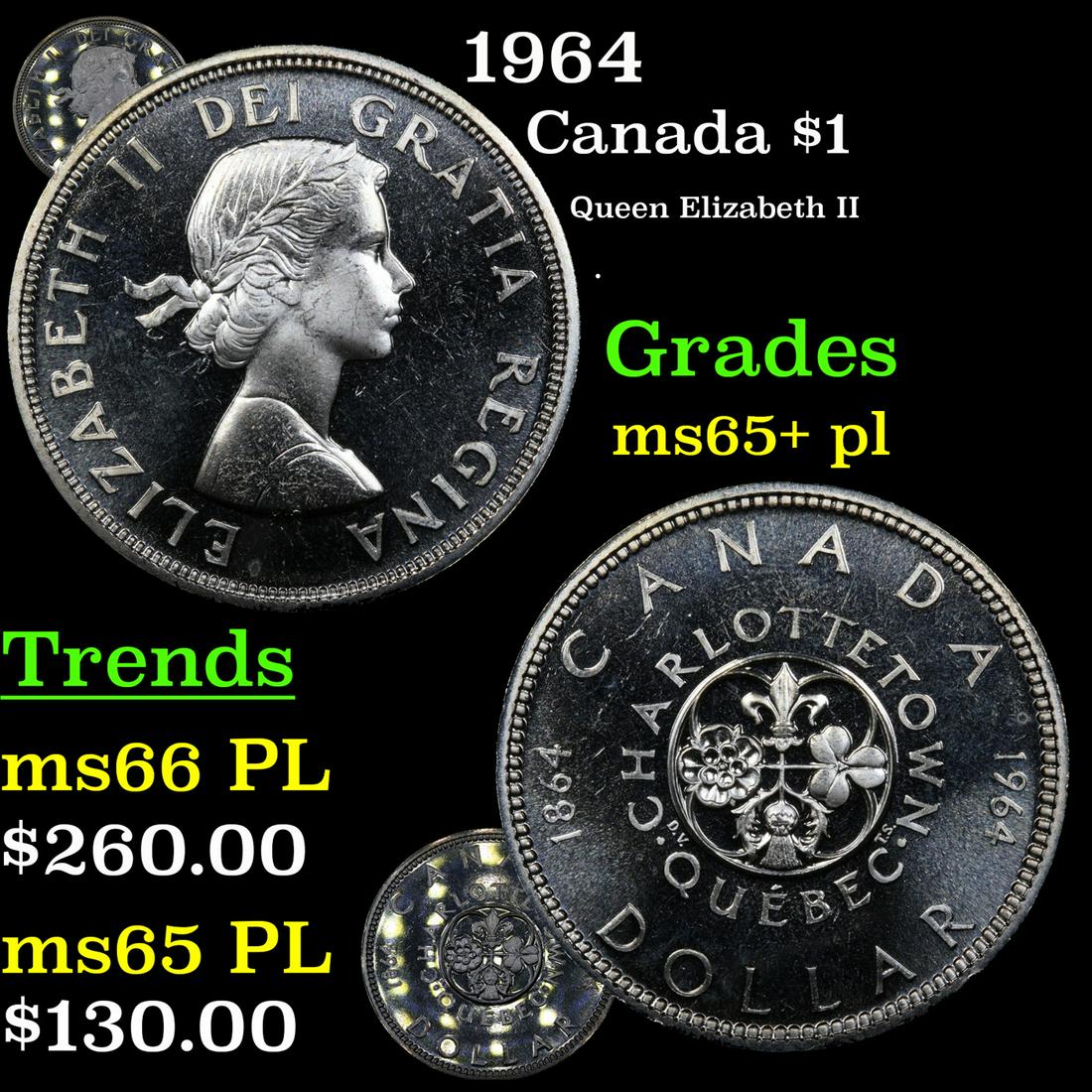 1964 Canada Dollar $1 Grades GEM+ PL (1 of 7)