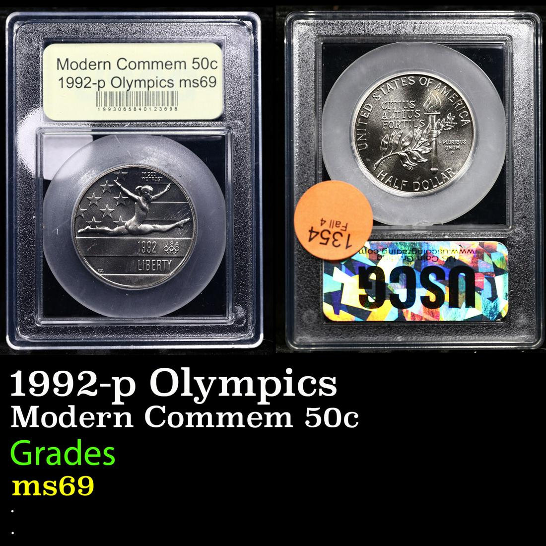 1992-p Olympics Modern Commem Half Dollar 50c Graded Gem+++++ Unc BY USCG (1 of 3)
