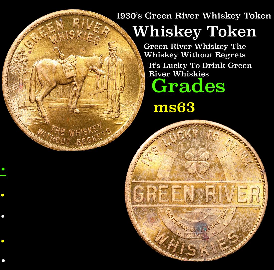 1930's Green River Whiskey Token Grades Select Unc (1 of 3)