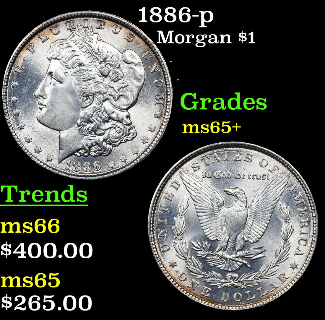 1886-p Morgan Dollar $1 Grades GEM+ Unc (1 of 3)