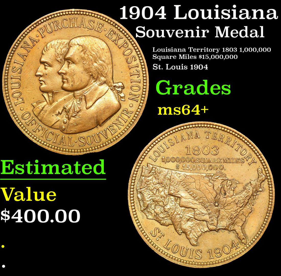 1904 Louisiana Purchase Exposition Souvenir Medal HK-303 Grades Choice+ Unc (1 of 3)