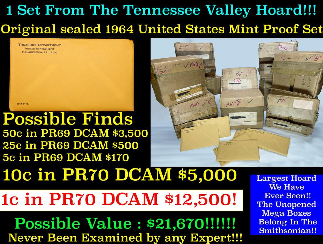 Original sealed 1964 United States Mint Proof Set Tennessee Valley Hoard (1 of 18)