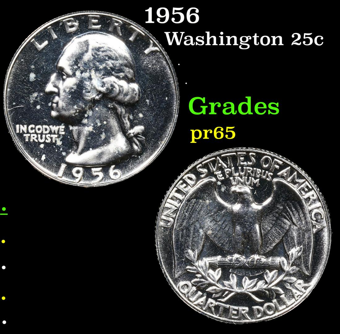 Proof 1956 Washington Quarter 25c Grades GEM Proof (1 of 3)