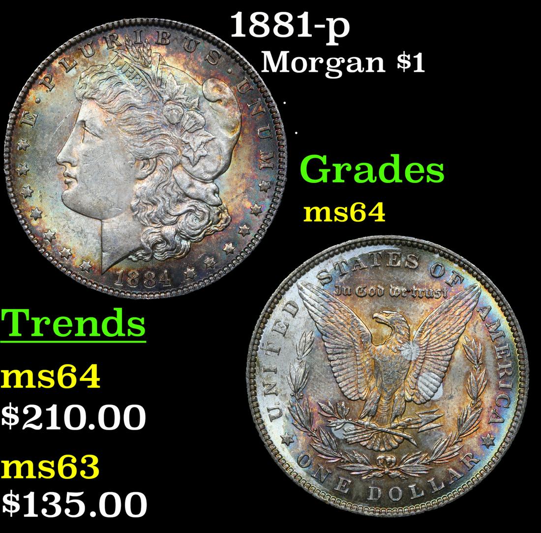 1881-p Morgan Dollar $1 Grades Choice Unc (1 of 3)