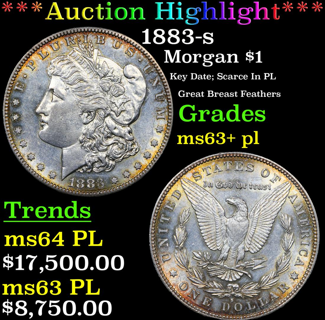 ***Auction Highlight*** 1883-s Morgan Dollar $1 Graded ms63+ pl By SEGS (fc) (1 of 8)