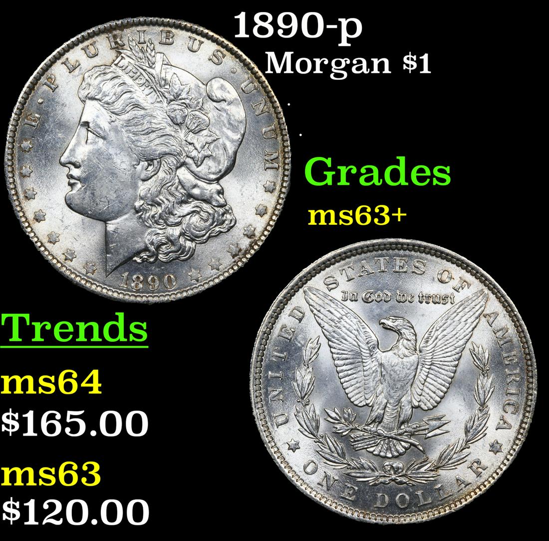 1890-p Morgan Dollar $1 Grades Select+ Unc (1 of 3)