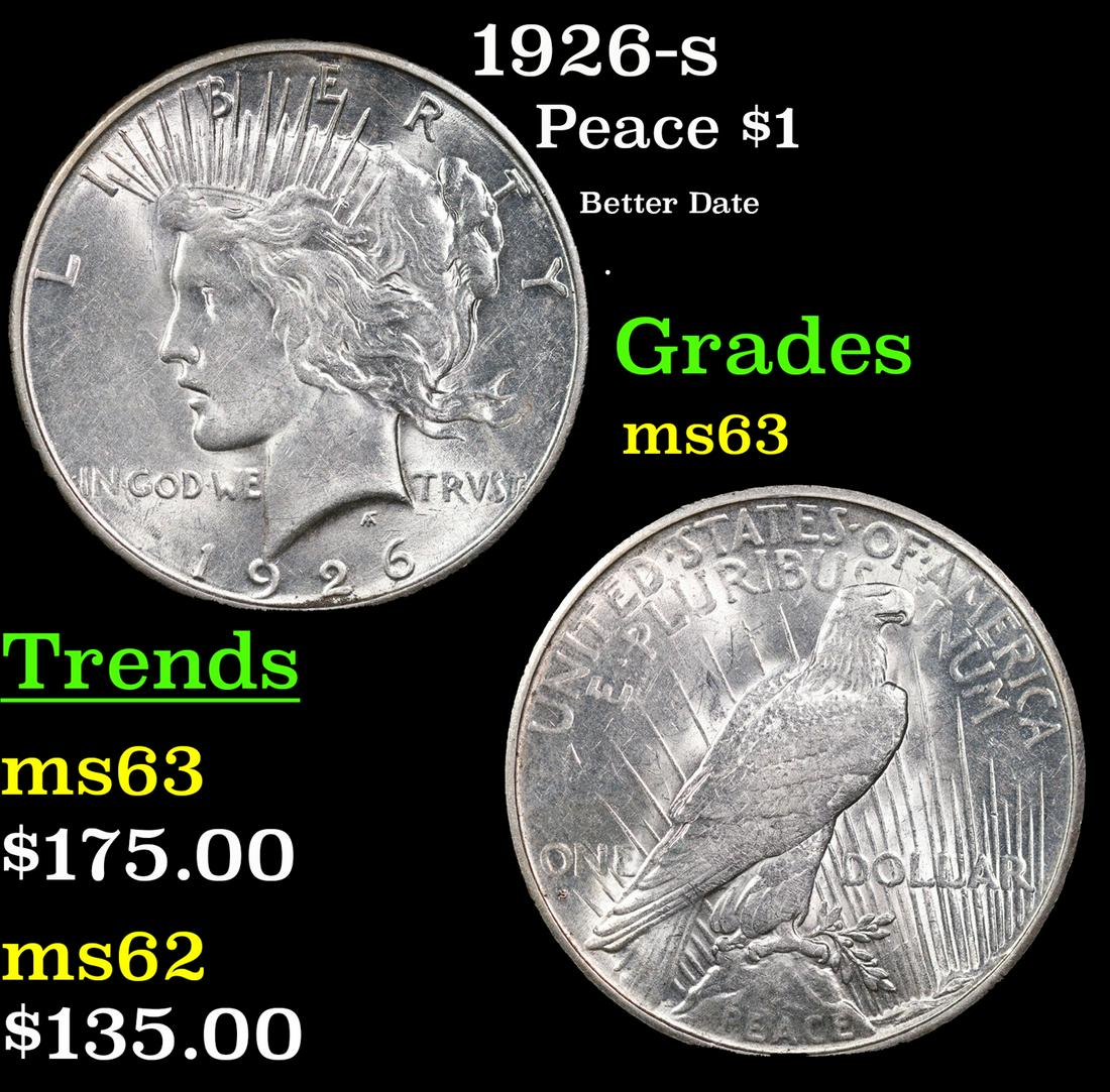 1926-s Peace Dollar $1 Grades Select Unc (1 of 3)