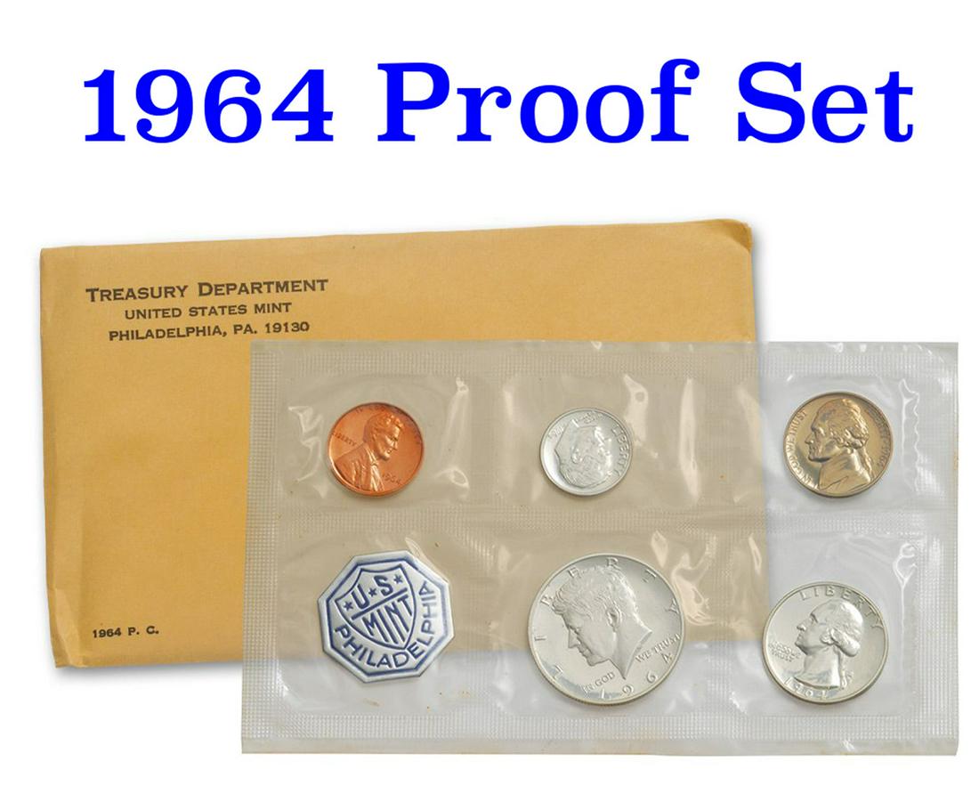 Original sealed 1964 United States Mint Proof Set Tennessee Valley Hoard (1 of 18)