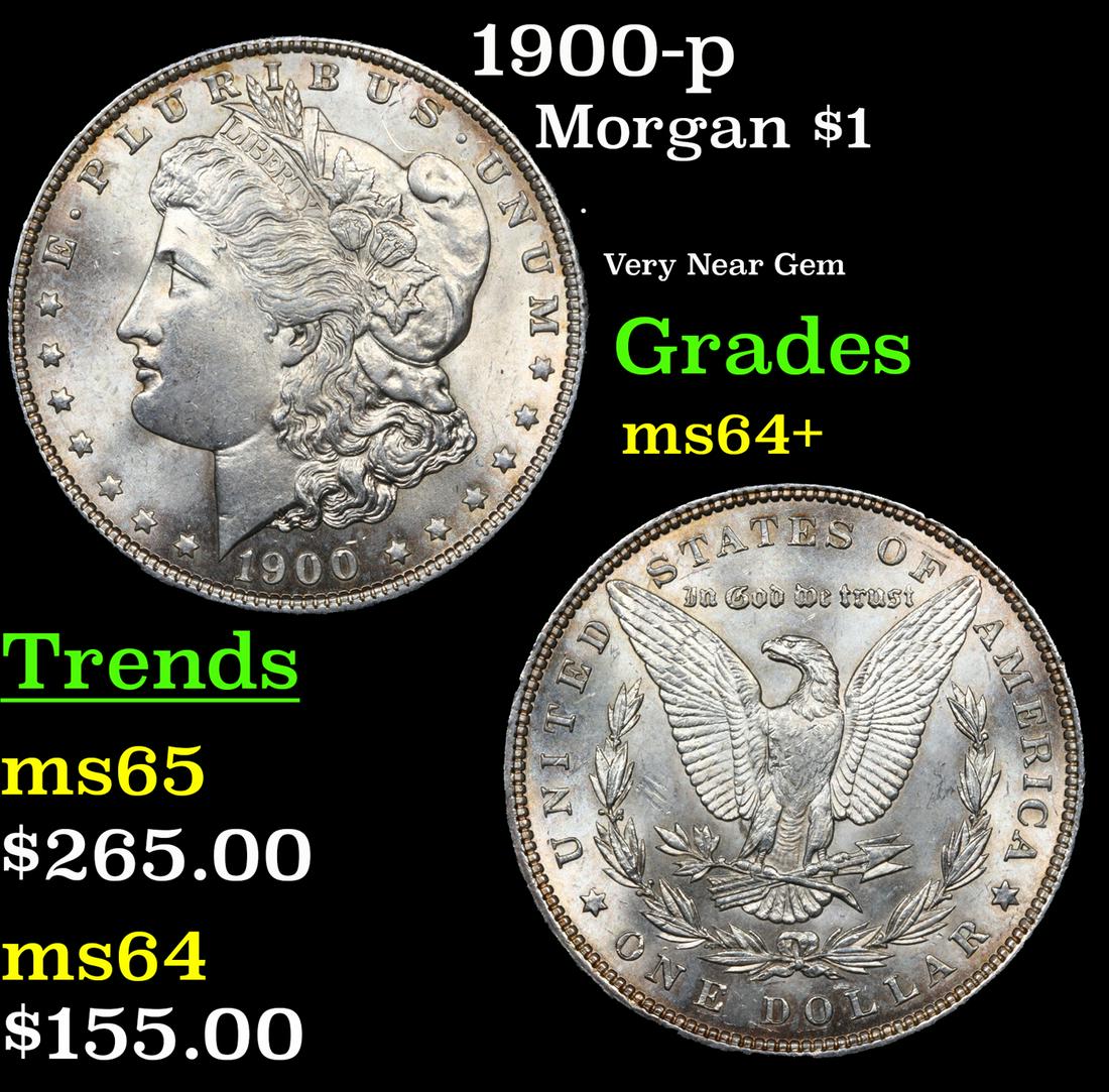 1900-p Morgan Dollar $1 Grades Choice+ Unc (1 of 3)