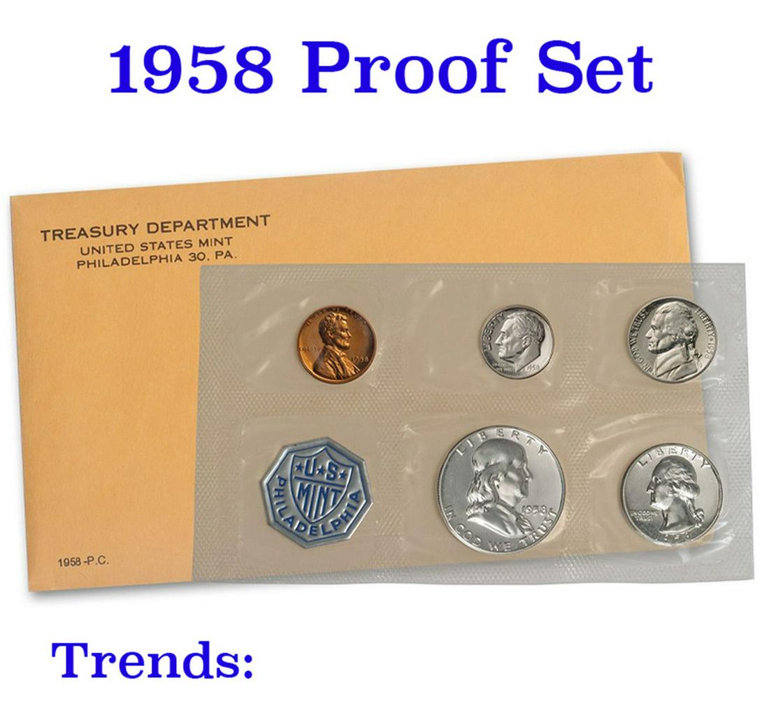 Original sealed 1958 United States Mint Proof Set Tennessee Valley Hoard (1 of 18)