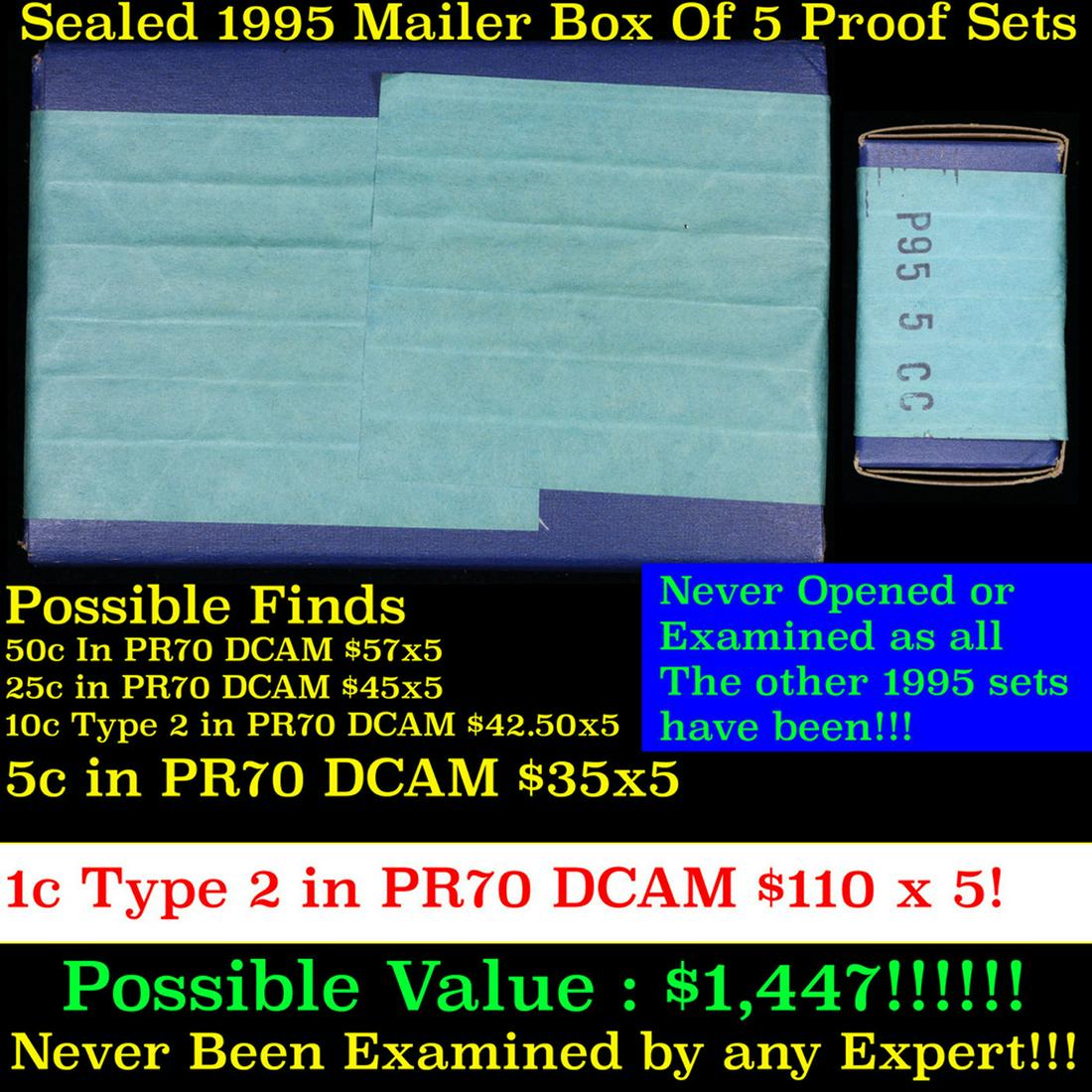 Original sealed box 5- 1995 United States Mint Proof Sets (1 of 4)