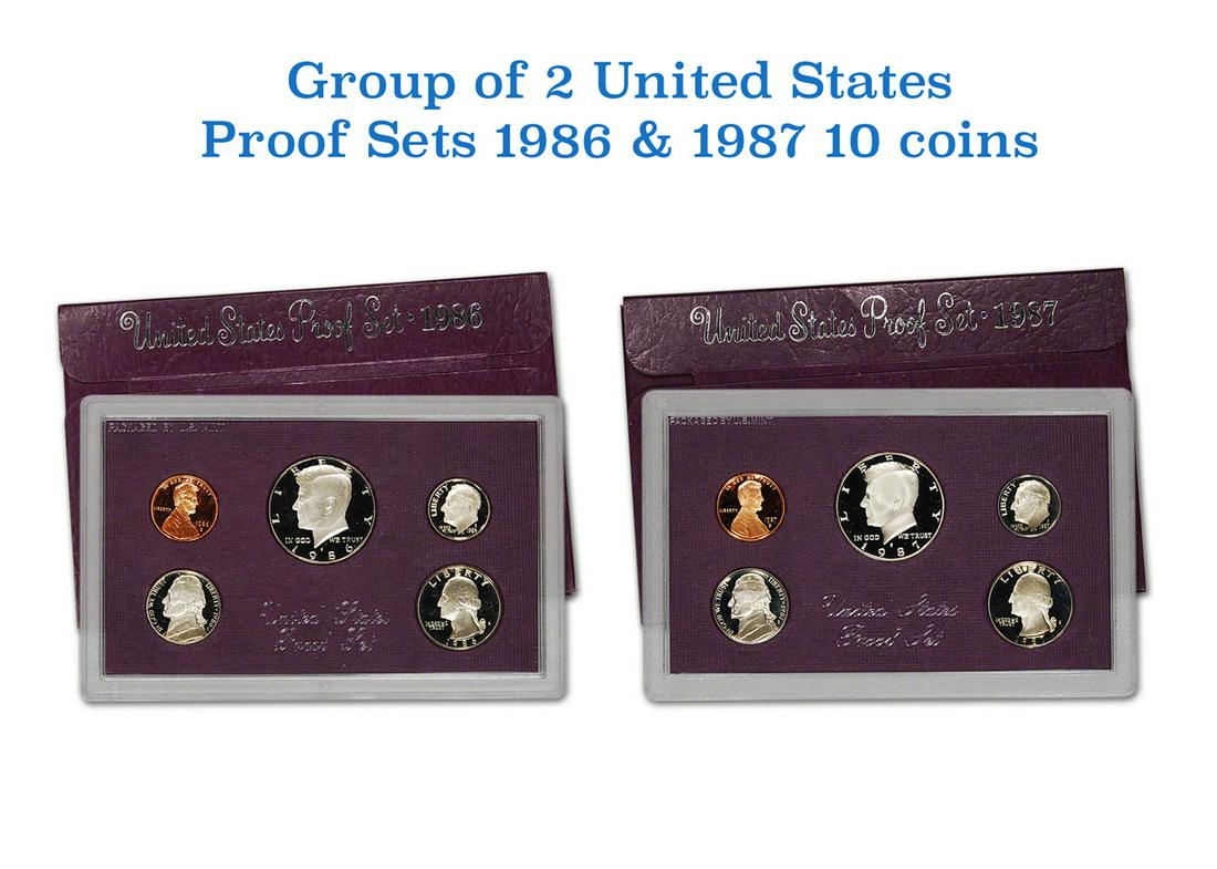 1986 & 1987 United Stated Mint Proof Set In Original Government Packaging (1 of 1)