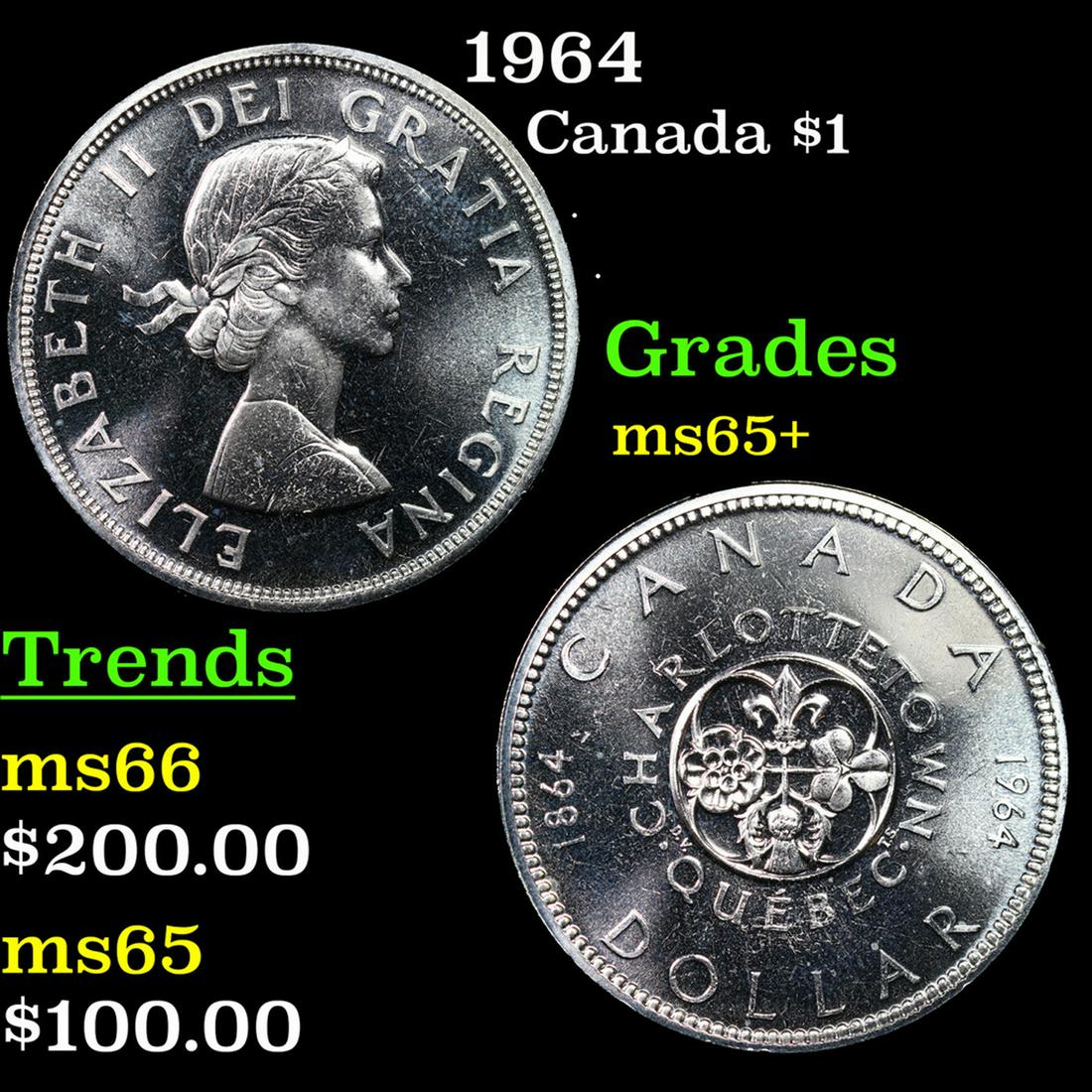 1964 Canada Dollar $1 Grades GEM+ Unc (1 of 3)