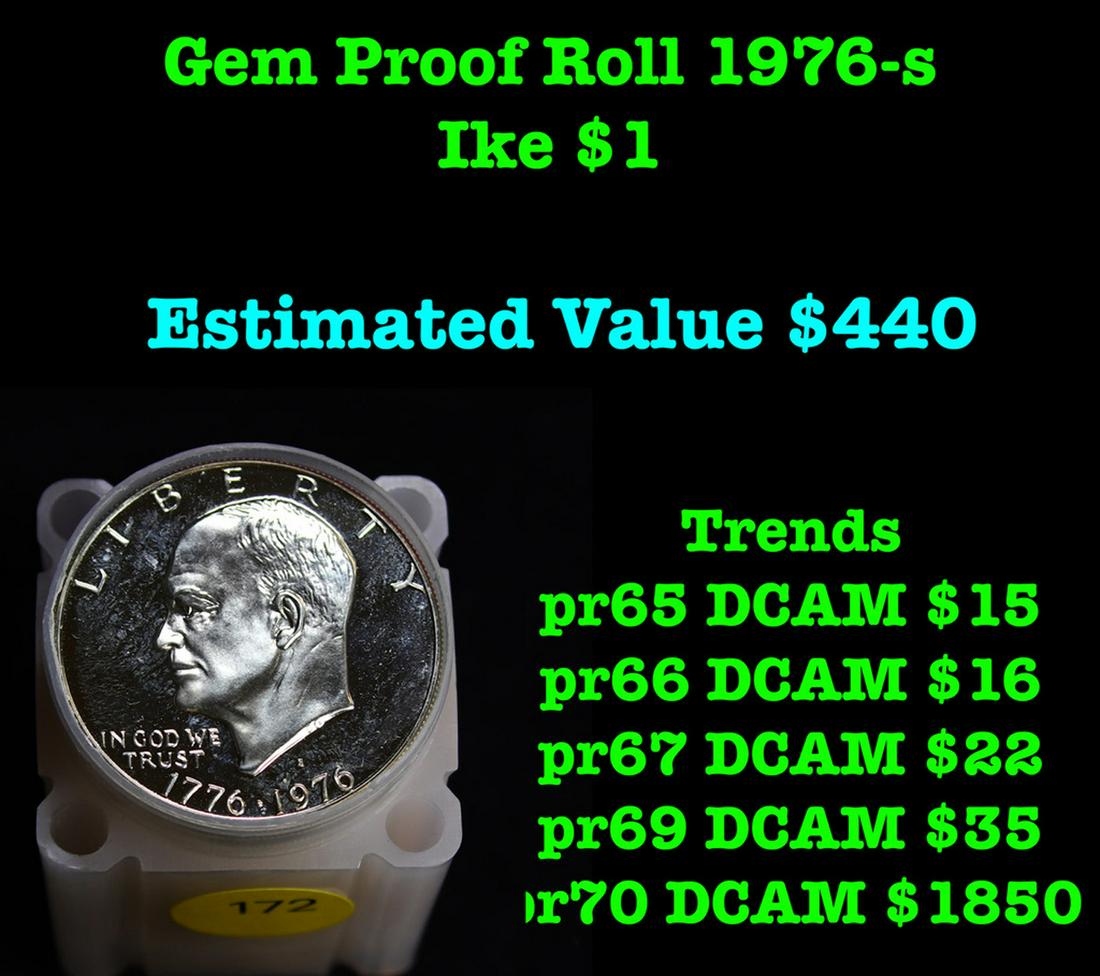 Full Roll Mix Silver Bi-Centennial Gem 1976-s Silver Eisenhower 'Ike' Dollars. 20 Coins total. (1 of 3)