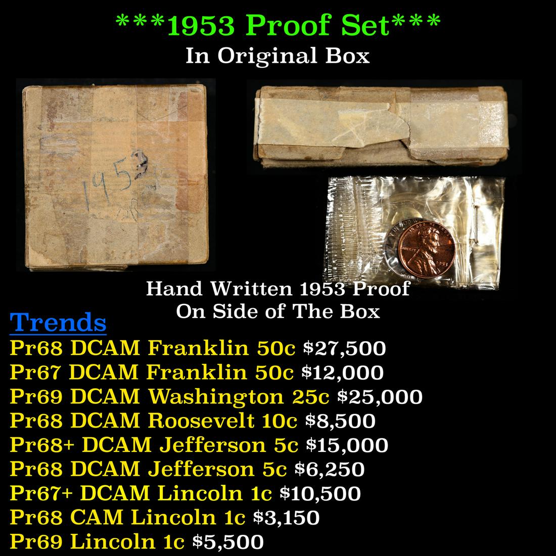 1953 United States Mint Proof Set In Original Box! 5 Coins Inside! (1 of 4)