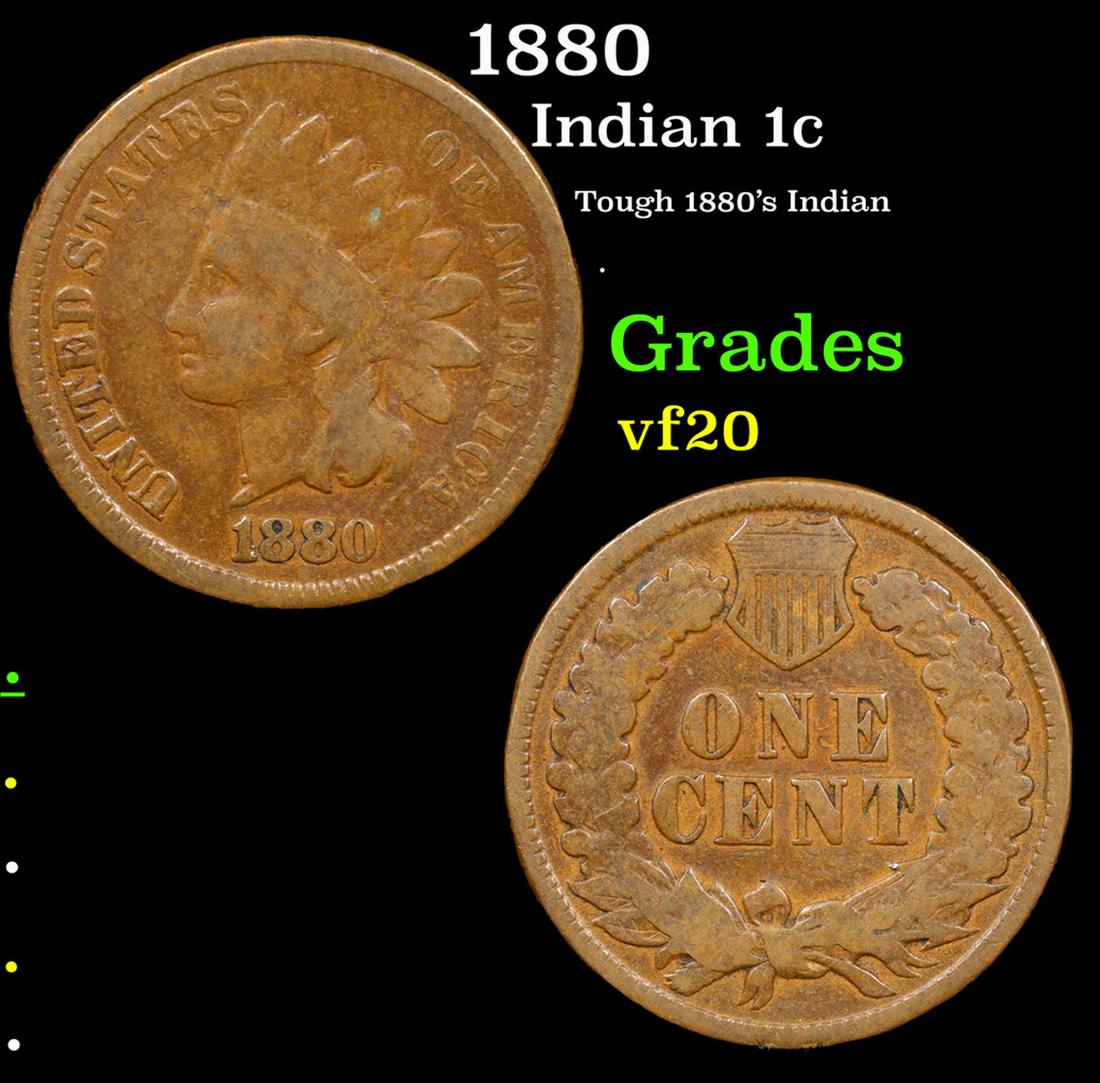 1880 Indian Cent 1c Grades vf, very fine (1 of 3)