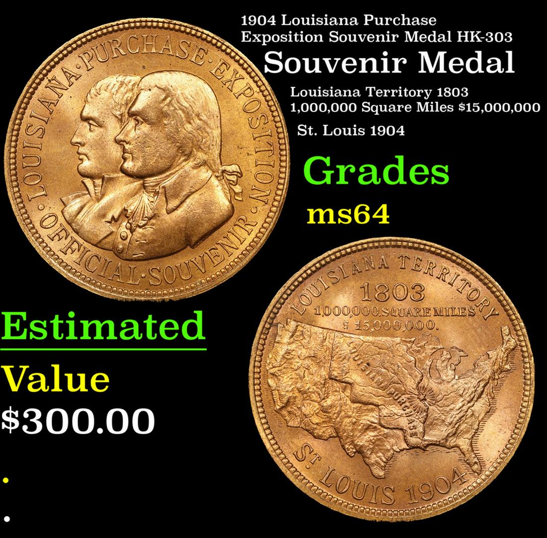1904 Louisiana Purchase Exposition Souvenir Medal HK-303 Grades Choice Unc (1 of 3)