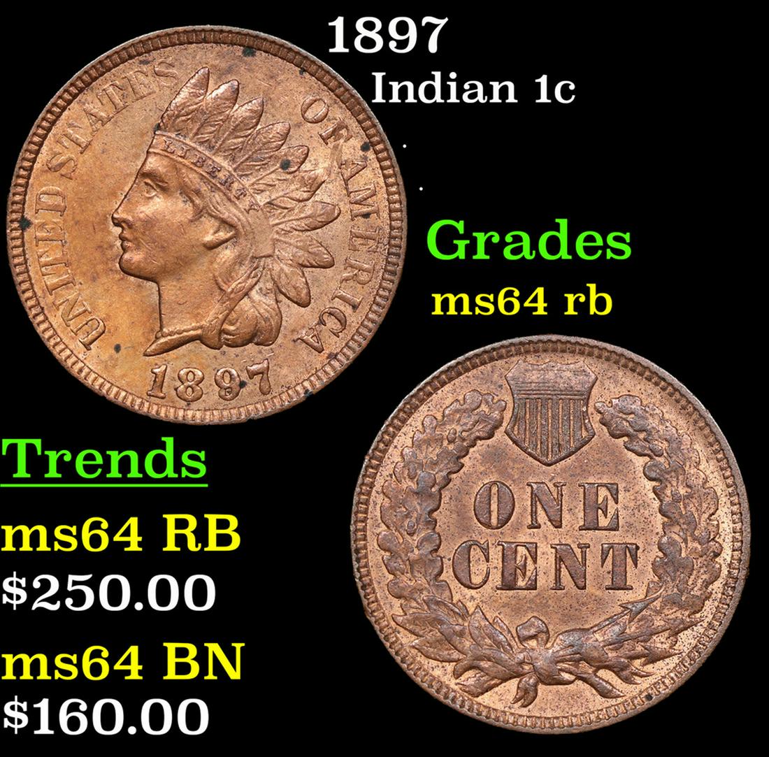 1897 Indian Cent 1c Grades Choice Unc RB (1 of 3)