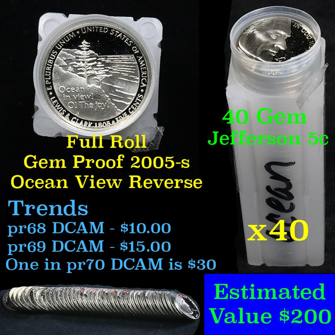 Proof Jefferson 5c roll, 2005-s Ocean View 40 pcs (1 of 4)