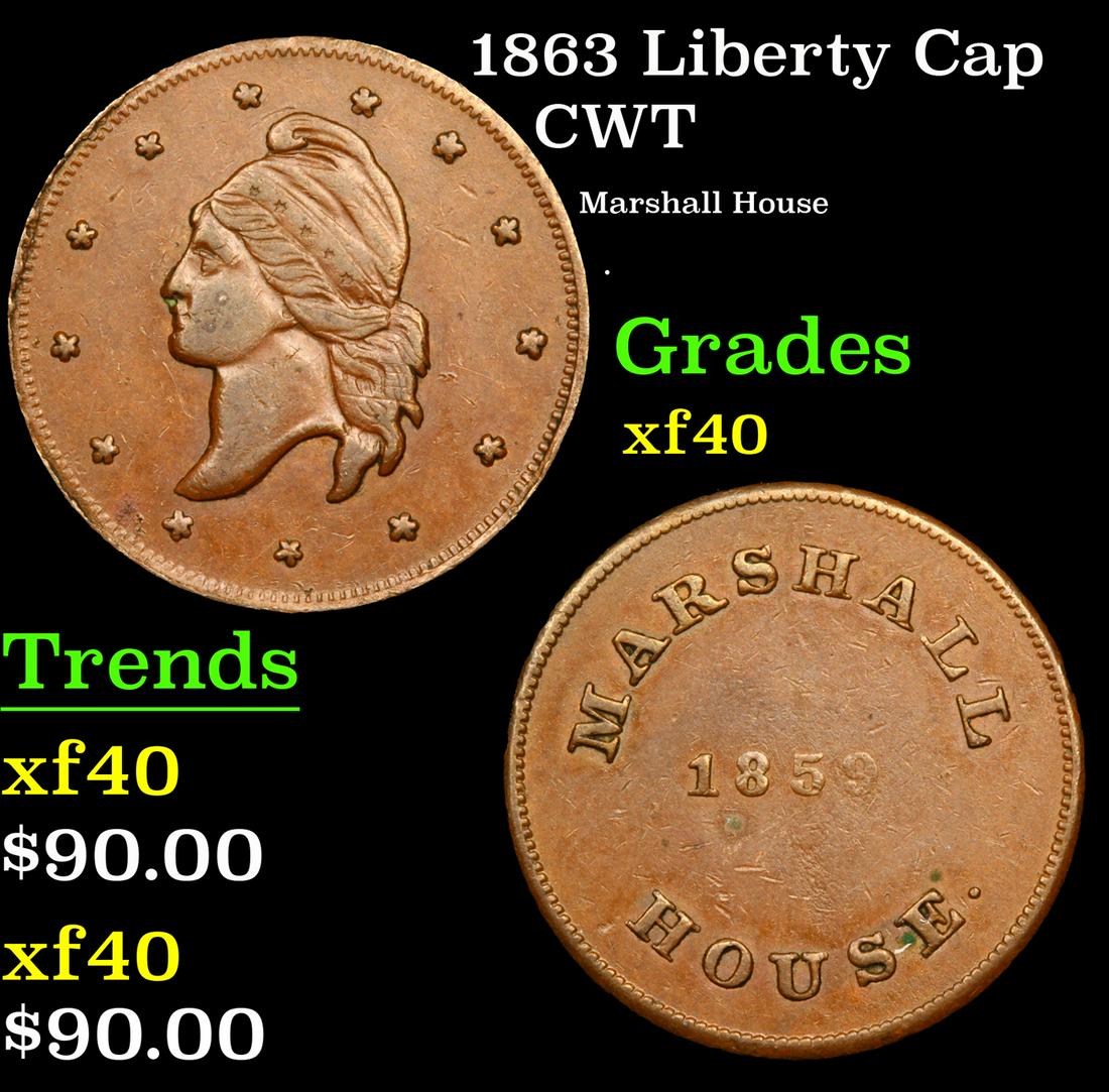 1863 Liberty Cap Civil War Token 1c Grades xf (1 of 3)
