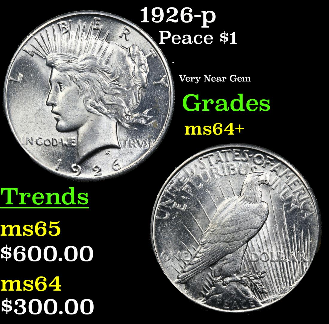 1926-p Peace Dollar $1 Grades Choice+ Unc (1 of 3)