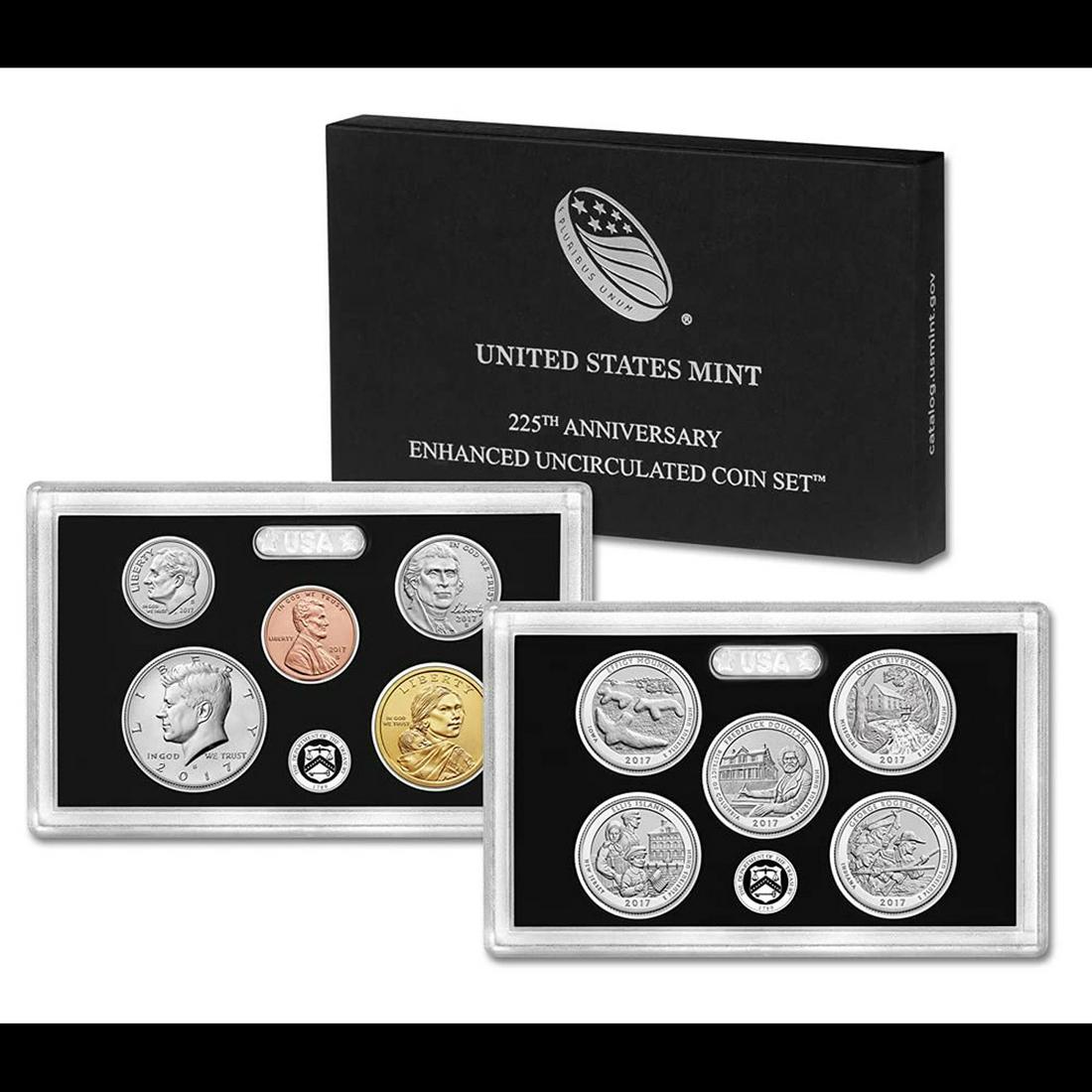 2017 225th Anniversary Enhanced Uncirculated Set in Original Government Packaging! 10 Coins Inside! (1 of 1)