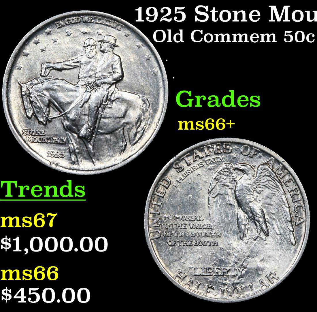 1925 Stone Mountain Old Commem Half Dollar 50c Grades GEM++ Unc (1 of 3)