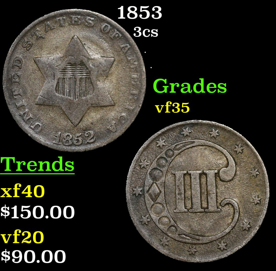 1862 Three Cent Silver 3cs Grades vf++ (1 of 3)