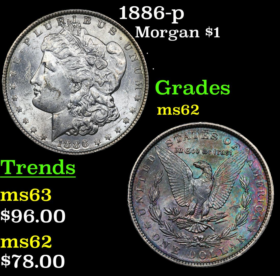 1886-p Morgan Dollar $1 Grades Select Unc (1 of 3)