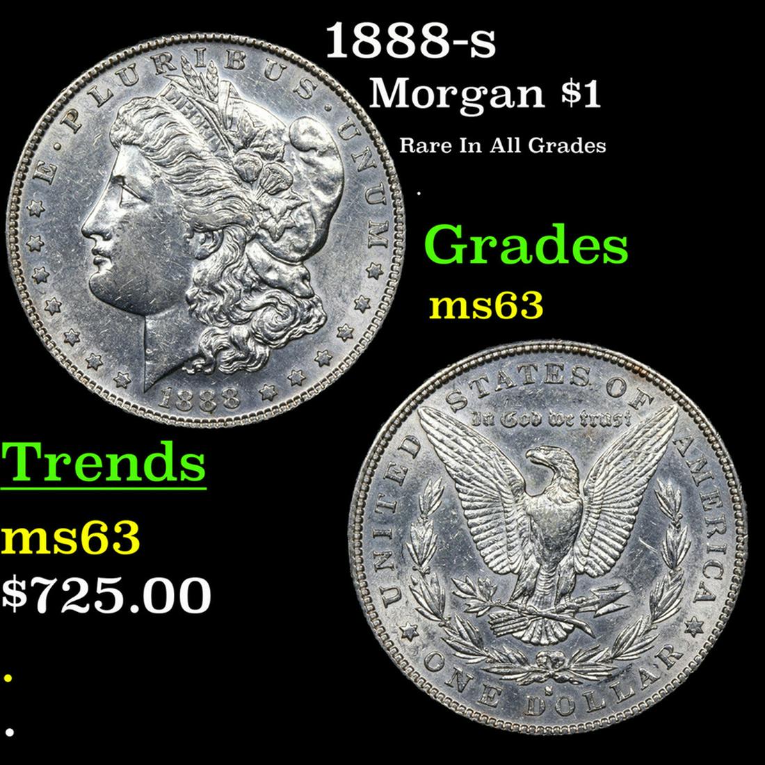 1888-s Morgan Dollar $1 Grades Select Unc (1 of 3)