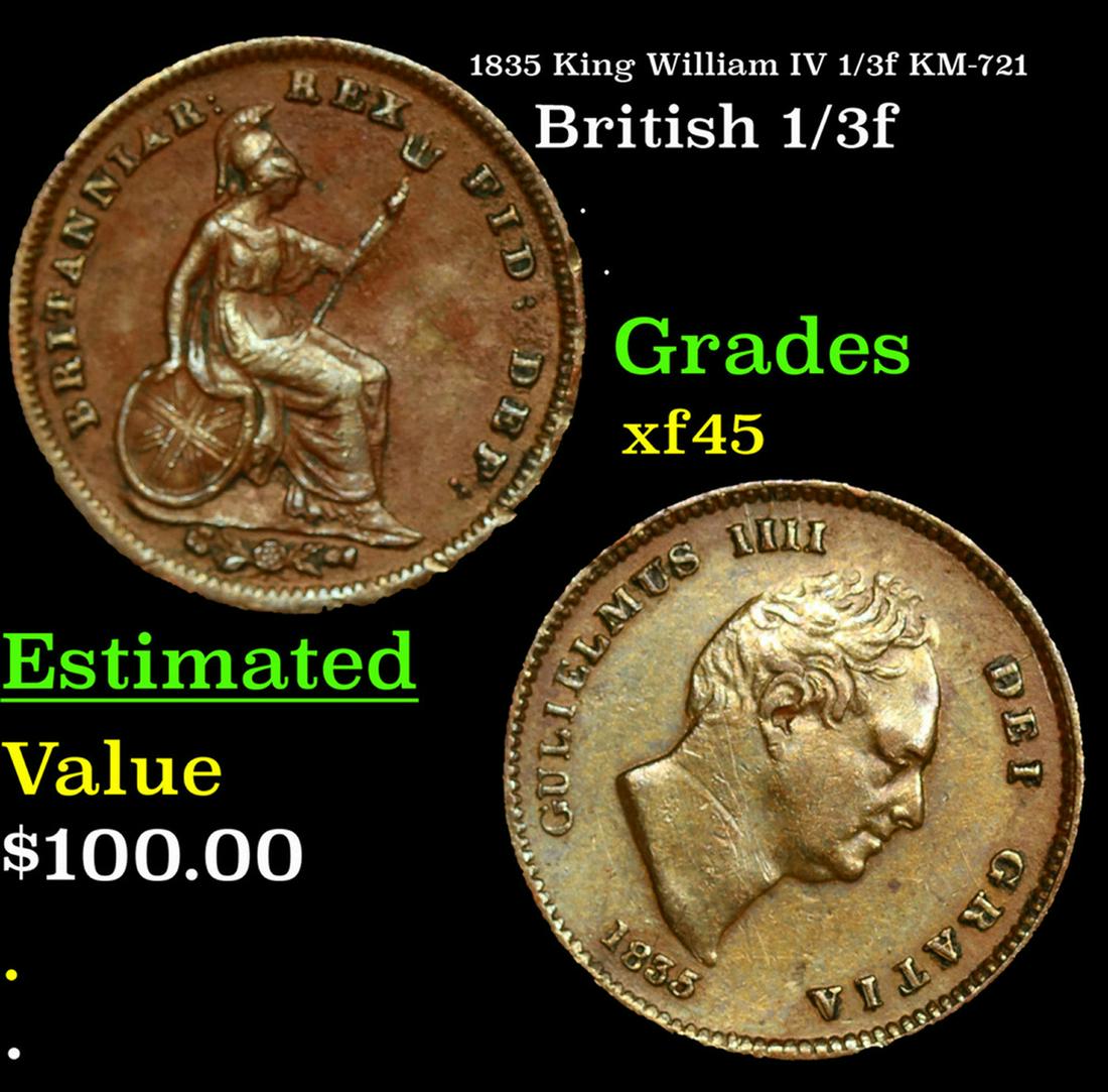 1835 King William IV 1/3f KM-721 Grades xf+ (1 of 3)