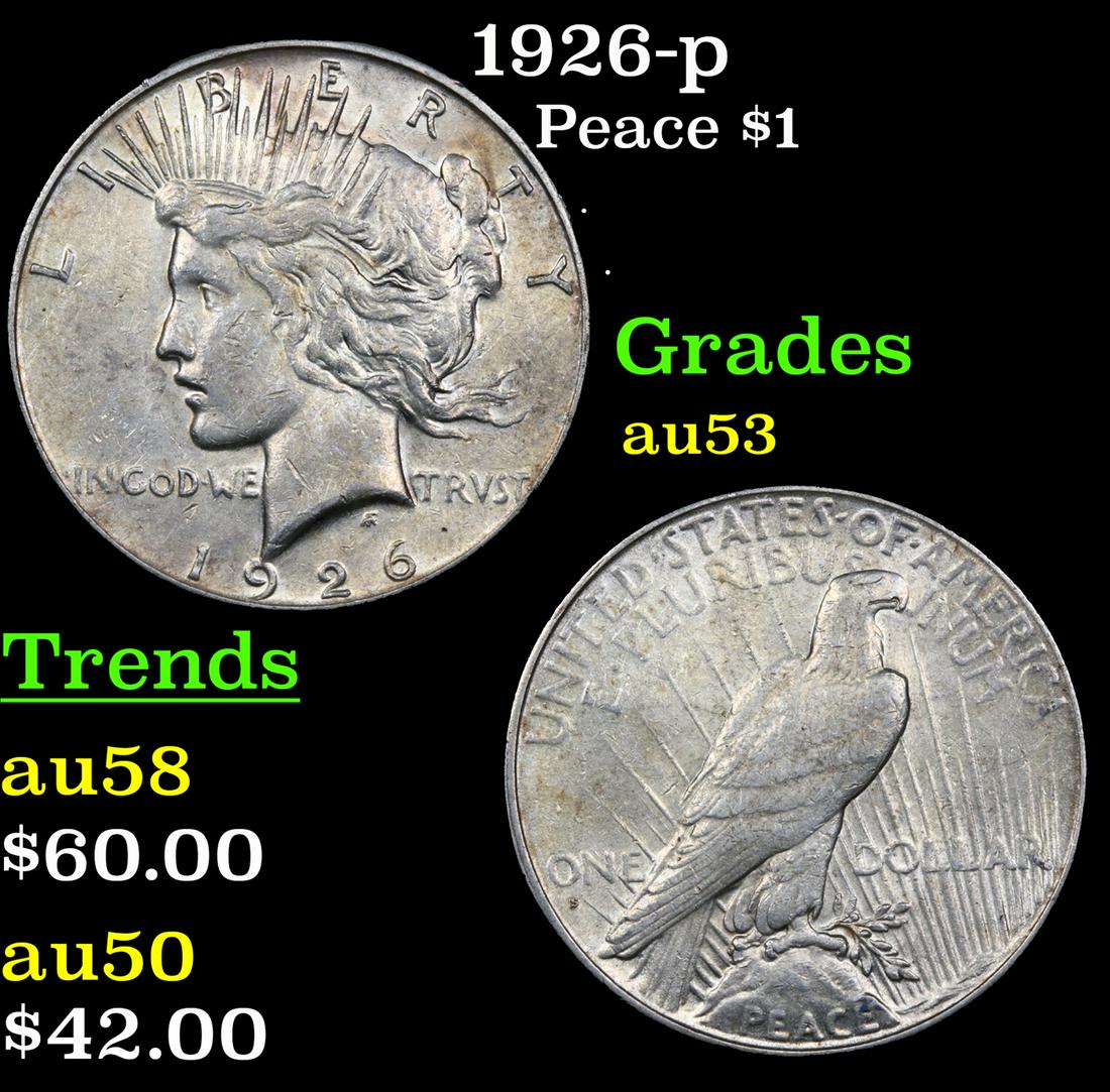 1926-s Peace Dollar $1 Grades Select AU (1 of 3)