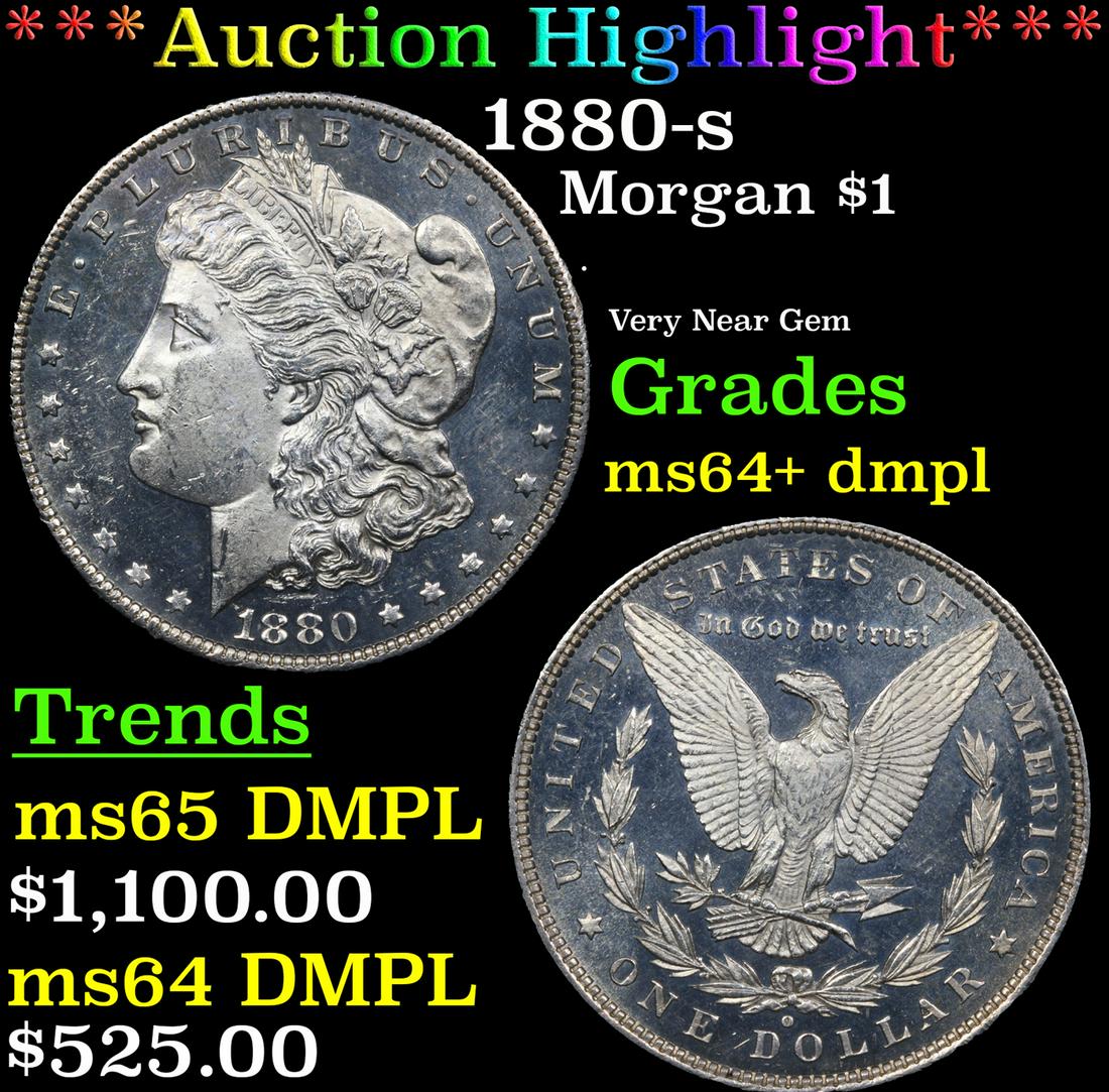 ***Auction Highlight*** 1880-o Morgan Dollar $1 Near Top POP! Graded ms64+ dmpl By SEGS (fc) (1 of 5)